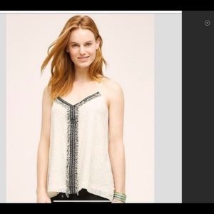 Anthropologie Lace racer back spaghetti strap top